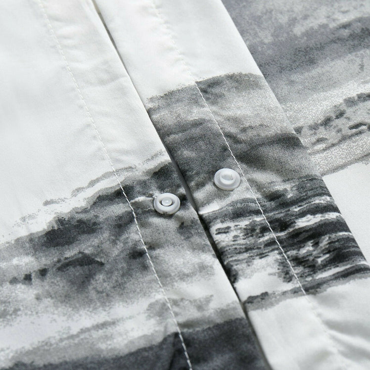 Brushed Striped Printed Duvet Cover