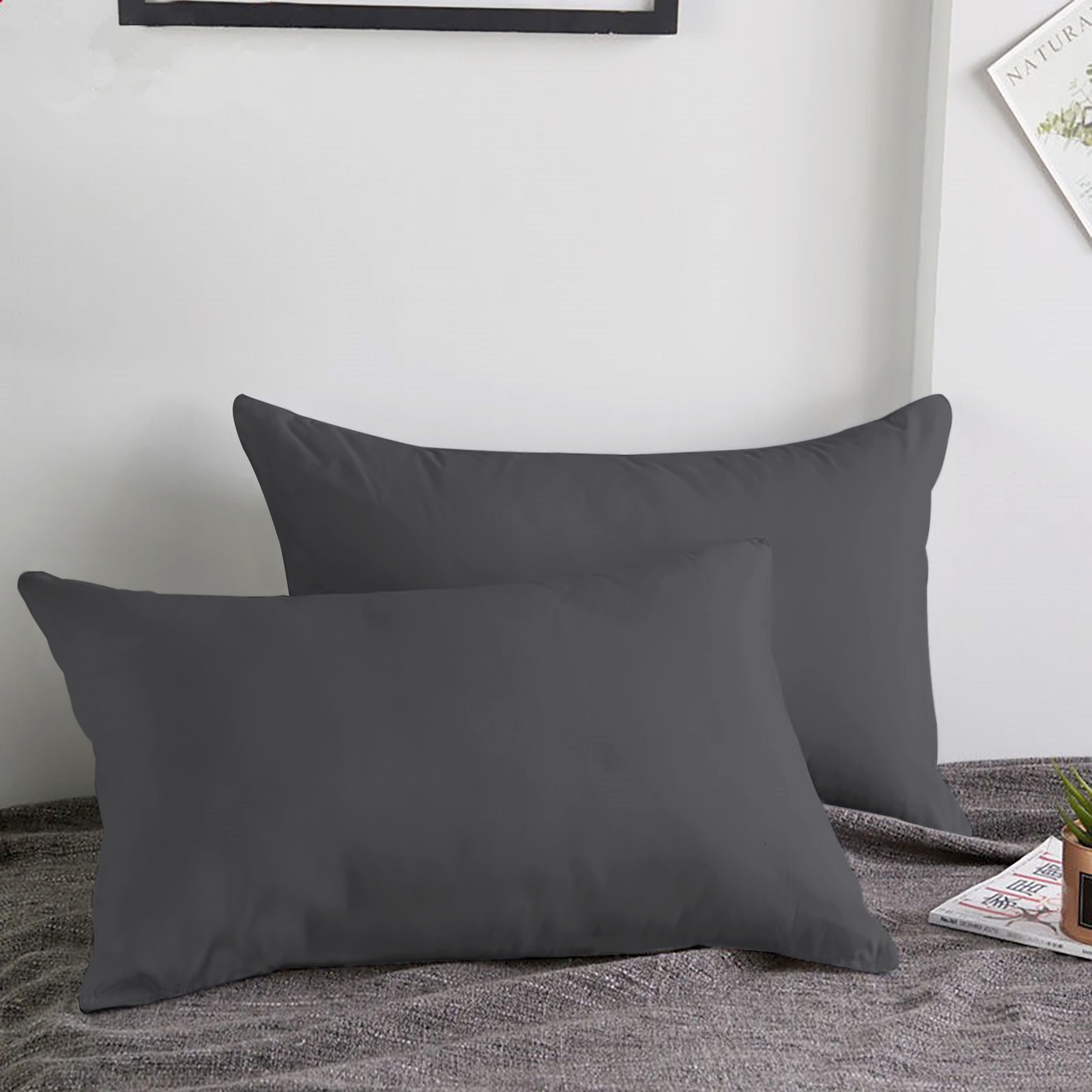 Charcoal Pillow Cases Pair
