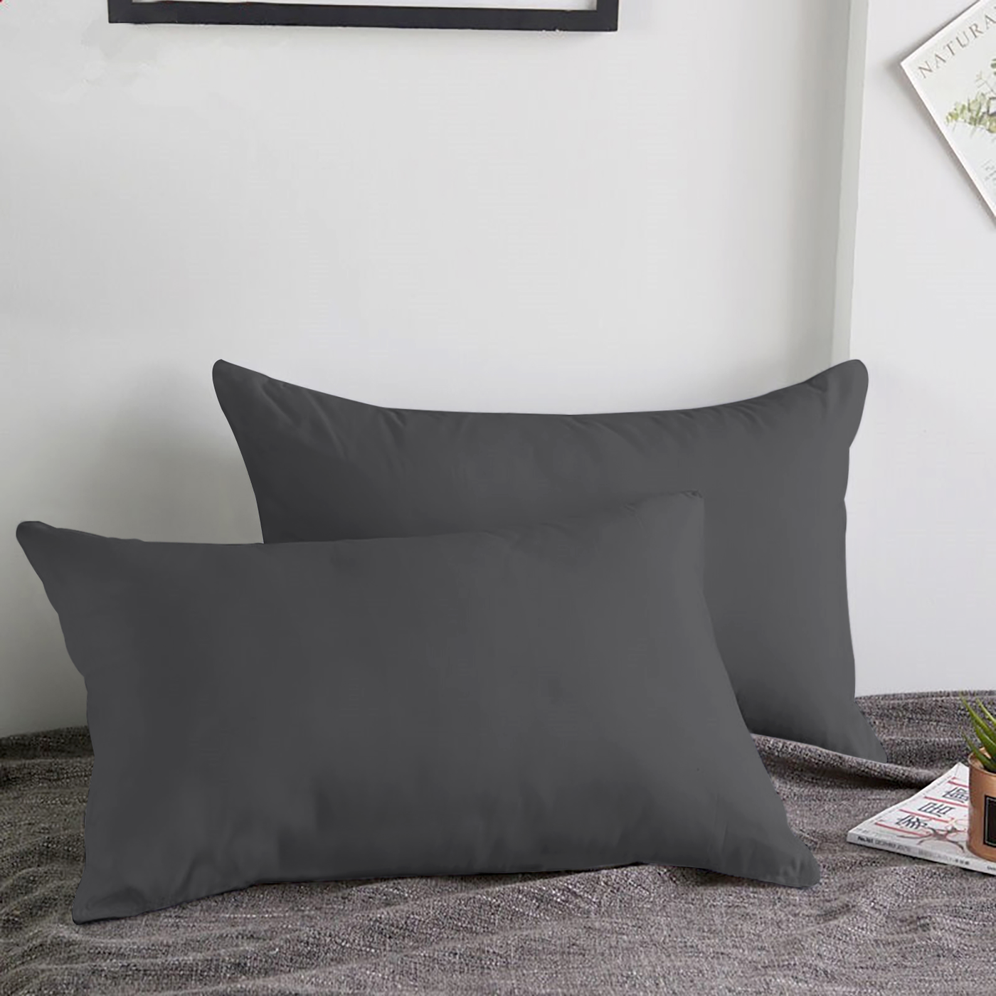 Pillow Cases Pair Microfiber Plain Pillow Covers