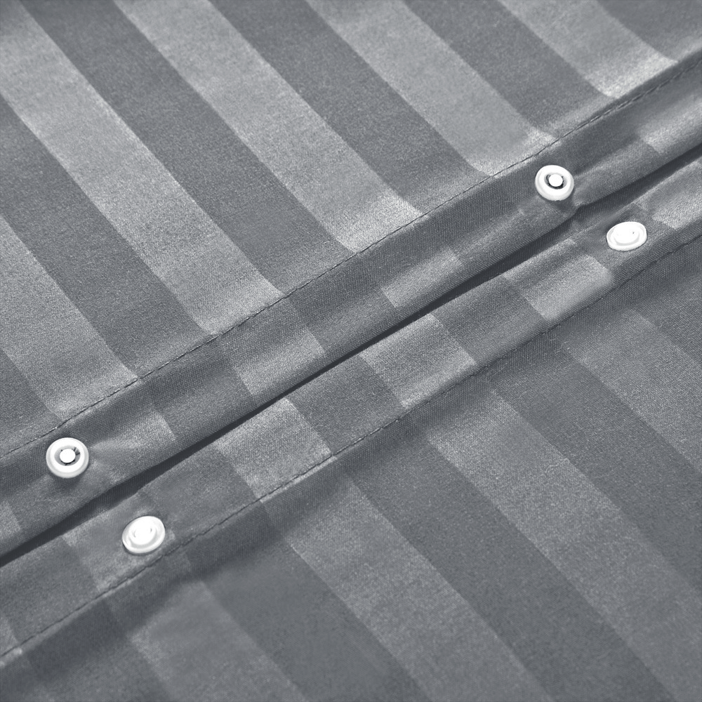 Grey Striped Duvet Cover Pattern Bedding Set