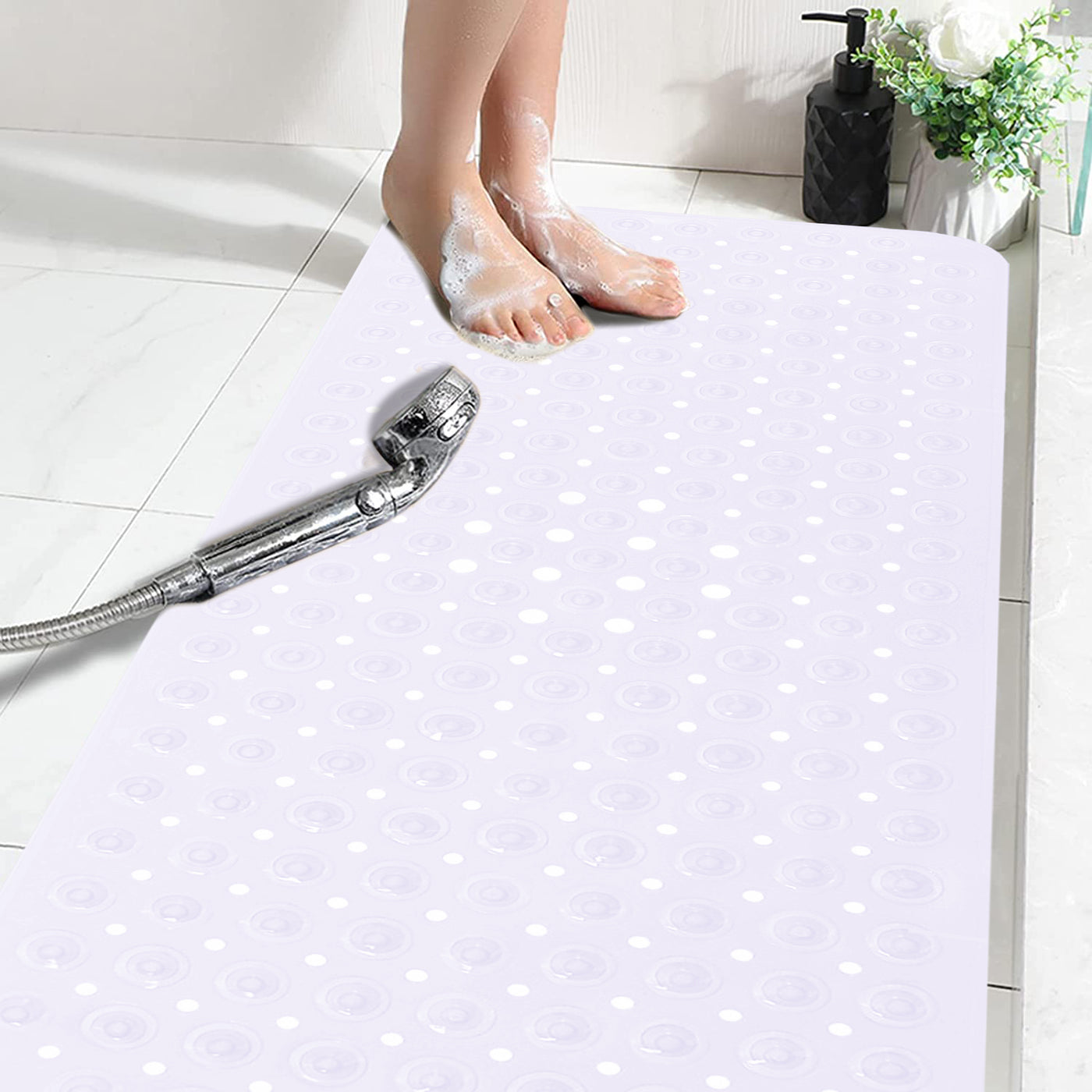 Non Slip Bath Mat - Bathroom Shower Mat Rubber Strong Suction