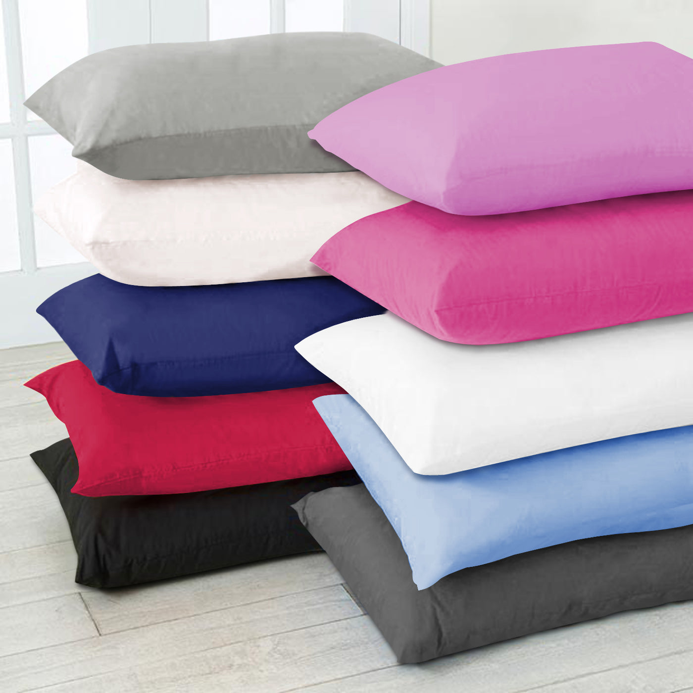 Pillow Cases Pair Microfiber Plain Pillow Covers
